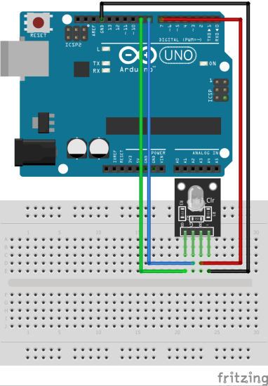 Circuit of RGB 3 Color LED Module KY-016 in Arduino